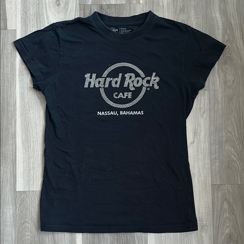 Hard Rock Cafe Bedazzled Rhinestone y2k Black T-Shirt